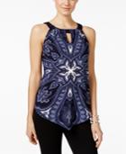 Inc International Concepts Printed Handkerchief Halter Top, Only At Macy's
