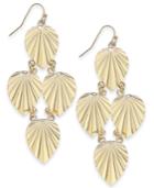 Thalia Sodi Gold-tone Palm Leaf Chandelier Earrings, Created For Macy's