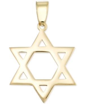 Star Of David Flat-style Pendant In 14k Gold