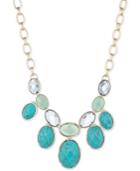 Anne Klein Gold-tone Stone And Crystal Statement Necklace