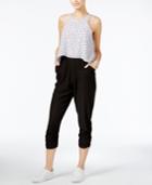 Bar Iii Mixed-media Popover Jumpsuit, Created For Macy's