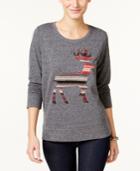 Style & Co Petite Reindeer Graphic Knit Top, Only At Macy's