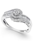 Diamond Swirl Promise Ring (1/4 Ct. T.w.) In 10k White Or Yellow Gold