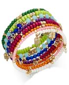 Inc International Concepts Gold-tone Multi-layer Beaded Coil Bracelet, Only At Macy's