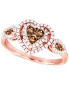 Le Vian Chocolatier Diamond Hearts Ring (1/2 Ct. T.w.) In 14k Rose Gold