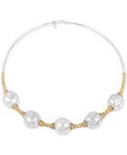 Robert Lee Morris Soho Two-tone Large Beaded Collar Necklace