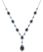 Onyx (2 Ct. T.w.) And Swarovski Zirconia Necklace In Sterling Silver