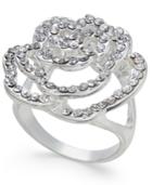 Inc International Concepts Silver-tone Pave Rose Ring, Only At Macy's