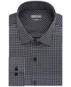Kenneth Cole Reaction Slim-fit Dry-tek Performance Black Check Dress Shirt