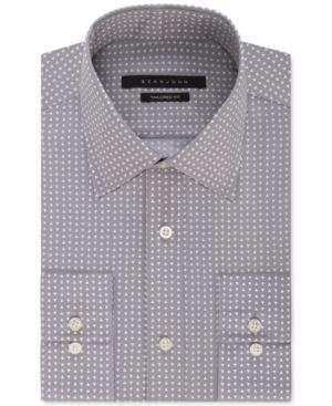Sean John Men's Grey Triangle-print Dress Shirt
