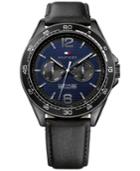 Tommy Hilfiger Men's Black Leather Strap Watch 46mm 1791368, A Macy's Exclusive Style