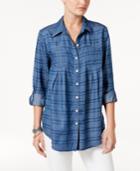 Style & Co Printed Denim Shirt, Only At Macy's