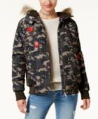 American Rag Juniors' Faux-fur-trim Camo Jacket, Created For Macy's