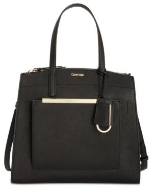 Calvin Klein Mara Saffiano Leather Satchel