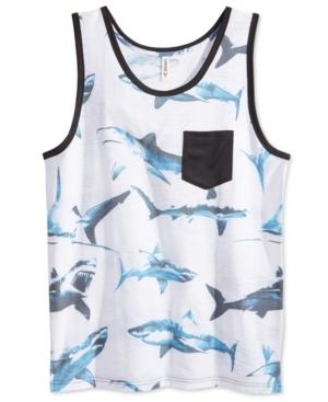 Univibe Men's Sharkie Graphic-print Pocket Tank