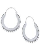 Thalia Sodi Silver-tone Glass Bead Hoop Earrings, Created For Macy's