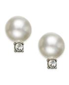 Swarovski Earrings, Rhodium-plated Crystal Pearl Drop Earrings Stud Earrings