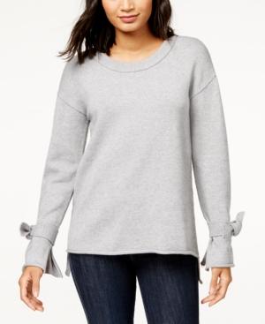 Bar Iii Tie-sleeve High-low Sweater, Created For Macy's