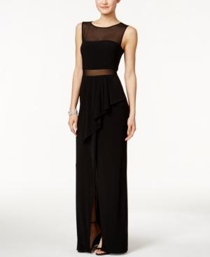 Xscape Draped Illusion Gown