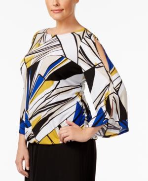Kasper Plus Size Cold-shoulder Blouson Top