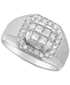Men's Diamond Cluster Ring (1-1/2 Ct. T.w.) In 14k White Gold