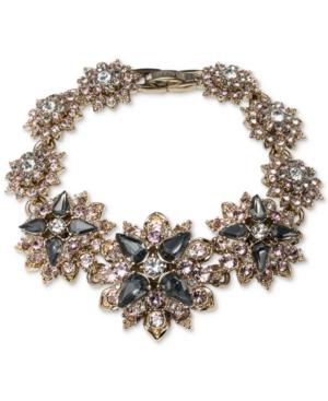Marchesa Gold-tone Crystal Cluster Link Bracelet