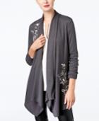 Inc International Concepts Embroidered Open-front Cardigan, Created For Macy's