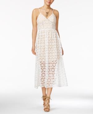 B Darlin Juniors' Floral-lace Midi Dress
