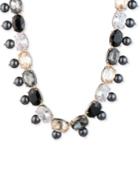 Carolee Gold-tone Stone, Imitation & Freshwater Pearl (5-10mm) 18 Collar Necklace