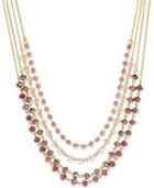 Inc International Concepts Gold-tone Multi-row Beaded Necklace, Only At Macy's