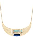 Lucky Brand Gold-tone Beaded Crescent Collar Necklace, 18 + 2 Extender