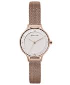 Skagen Women's Anita Beige Gold-tone Stainless Steel Mesh Bracelet Watch 30mm