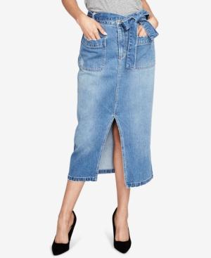 Rachel Rachel Roy Sash-belted Denim Midi Skirt, Created For Macy's