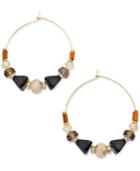 Inc International Concepts Gold-tone Multi-bead Gypsy Hoop Earrings, Only At Macy's