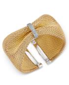 Diamond Mesh Cuff Bracelet (1/2 Ct. T.w.) In 14k Gold-plated Sterling Silver