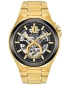 Bulova Men's Automatic Gold-tone Stainless Steel Bracelet Watch 46mm 98a178
