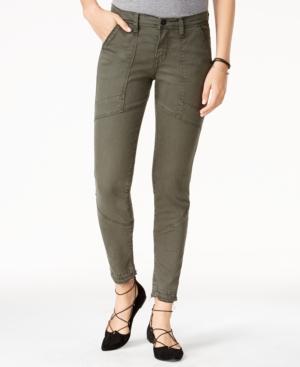 Flying Monkey Forest Green Wash Moto Skinny Jeans