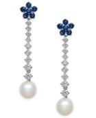 Danori Silver-tone Imitation Pearl And Crystal Linear Earrings, Only At Macy's