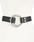 Dkny Double-ring Pull-back Leather Belt, Created For Macy's
