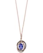 Tanzanite Royale By Effy Tanzanite (1-1/8 Ct. T.w.) And Diamond (1/4 Ct. T.w.) Pendant Necklace In 14k Rose Gold