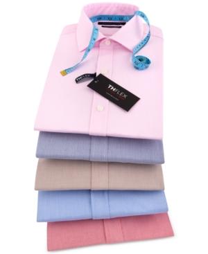 Tommy Hilfiger Men's Athletic Fit Performance Stretch Th Flex Collar Fineline Stripe Dress Shirt
