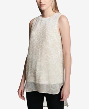 Calvin Klein Sleeveless Printed High-low Tunic