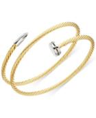 Twisted Nail Wrap Bangle Bracelet In Vermeil And Sterling Silver