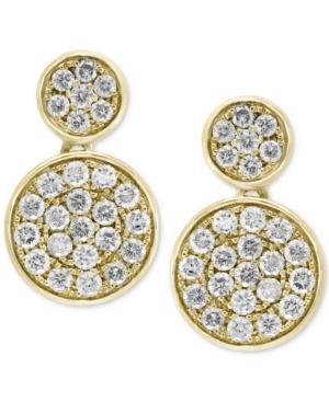 Effy Diamond Cluster Drop Earrings (3/4 Ct. T.w.) In 14k Gold