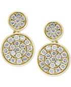 Effy Diamond Cluster Drop Earrings (3/4 Ct. T.w.) In 14k Gold