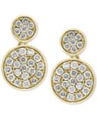 Effy Diamond Cluster Drop Earrings (3/4 Ct. T.w.) In 14k Gold