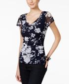 Inc International Concepts Floral-print Layered Top, Only At Macy's