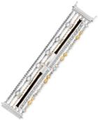 Lucky Brand Two-tone Cross & Black Leather Multi-row Flex Bracelet