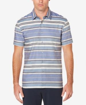 Perry Ellis Men's Striped Twill Cotton Shirt
