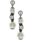 Givenchy Hematite-tone Imitation Pearl And Crystal Linear Drop Earrings